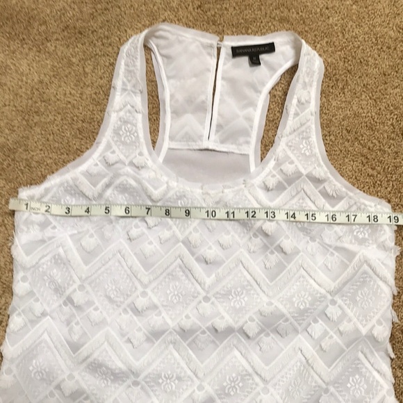 BANANA REPUBLIC size M white embroidered top - Picture 8 of 9